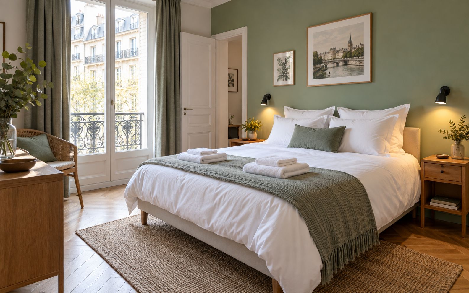 Chambre préparée pour les voyageurs — illustration provisoire